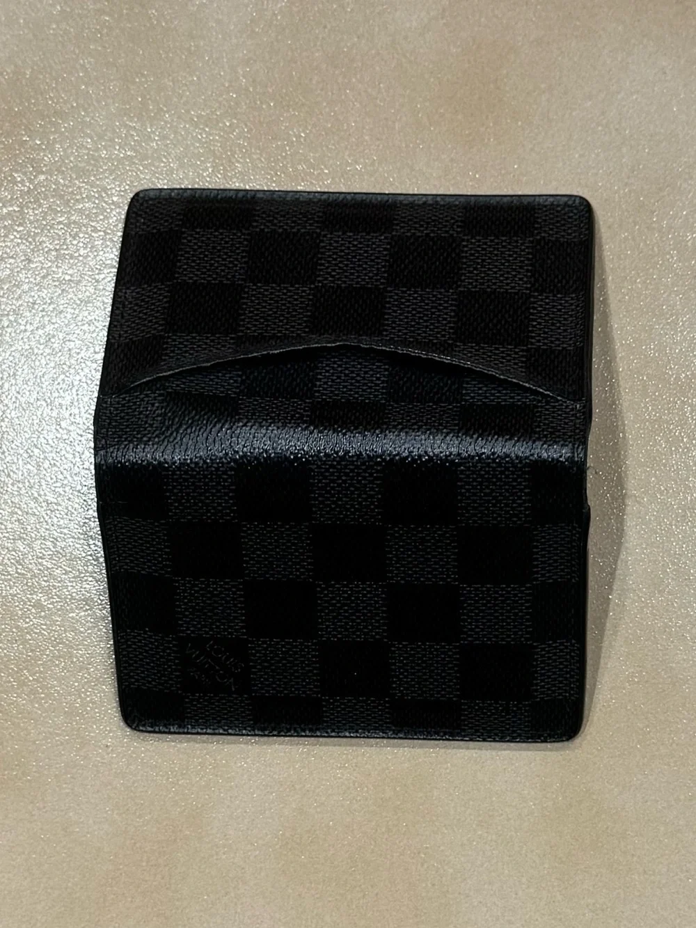 Louis Vuitton Black Textured Leather Key & Card Holder